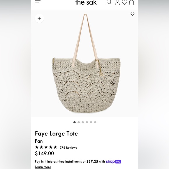 New - The Sak Faye large hand crochet tote - Picture 10 of 10